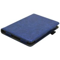 imoshion Étui de liseuse portefeuille en cuir végan Amazon Kindle 10 - Bleu foncé