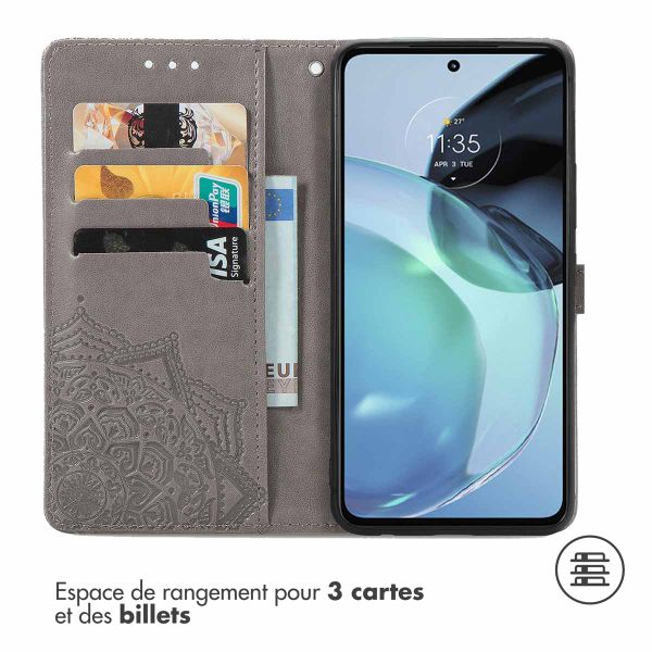 imoshion Etui de téléphone portefeuille Mandala Motorola Moto G72 - Gris