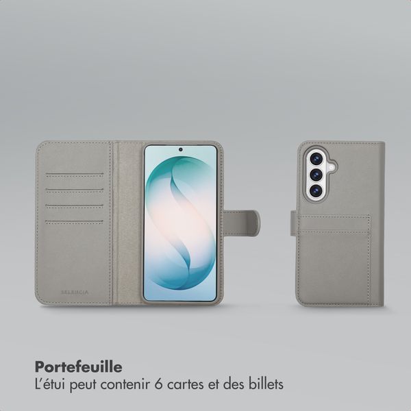 Selencia Étui portefeuille amovible Olyn avec MagSafe Samsung Galaxy S26 Plus - Gris