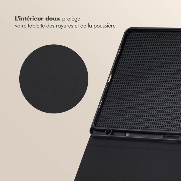 Selencia Coque tablette Sabi avec imprimé léopard Samsung Galaxy Tab A9 Plus - Mocha Brown