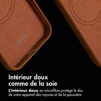 Accezz Coque MagSafe en cuir vintage Apple iPhone 14 Pro - Tabacco Cognac