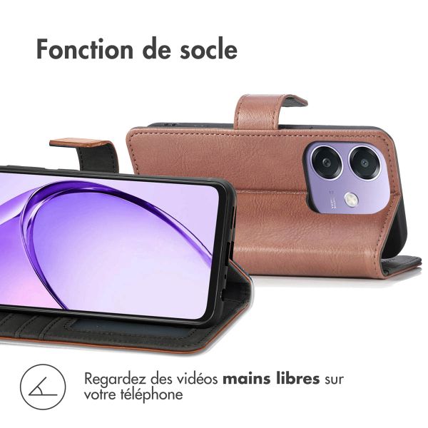 imoshion Étui de télephone portefeuille Oppo A40 (4G) / Oppo A40M (4G) / Oppo A60 (5G) - Marron