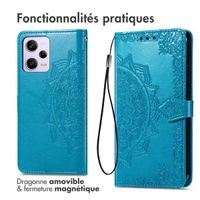 imoshion Etui de téléphone portefeuille Mandala Xiaomi Redmi Note 12 Pro - Turquoise