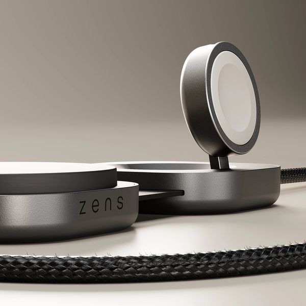 Zens Câble USB-C Pro 3 avec chargeur sans fil pour téléphone / earbuds / Apple Watch - MagSafe et Qi2 - Noir