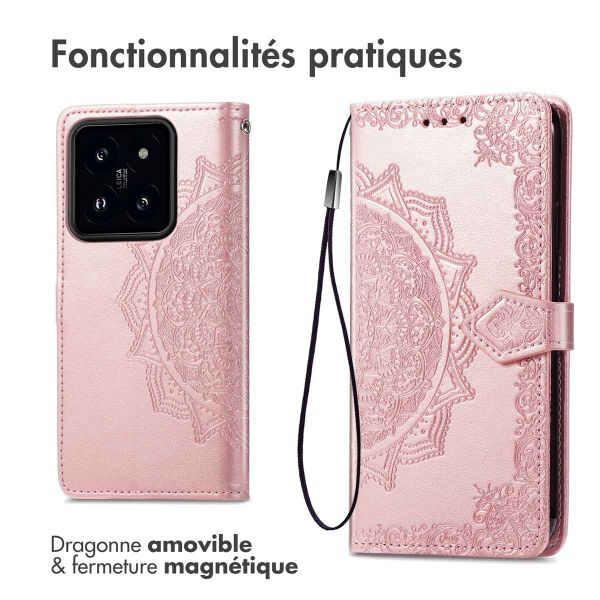 imoshion Etui de télephone Mandala Xiaomi 14 - Rose Doré