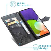 imoshion Etui de téléphone portefeuille Mandala Samsung Galaxy M22 / A22 (4G) - Noir