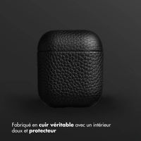 Accezz Coque en Cuir véritable Apple AirPods 1 / 2 - Noir