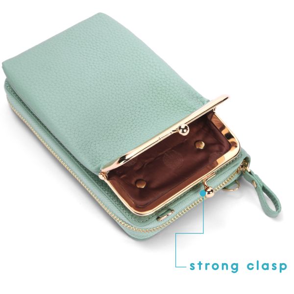 imoshion Sac téléphone en cuir végan Crossbody - Menthe verte