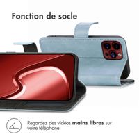 imoshion Étui de télephone portefeuille Apple iPhone 15 Pro Max - Bleu clair