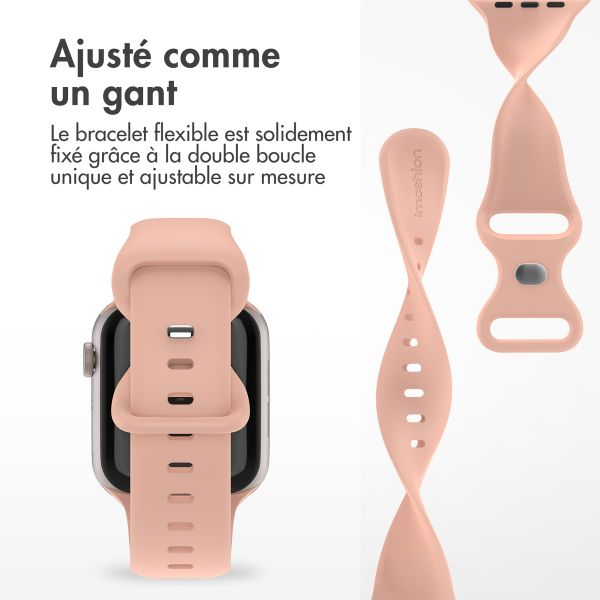 imoshion Bracelet en silicone⁺ Apple Watch Series 1 t/m 9 / SE (38/40/41 mm) | Series 10 / 11 (42 mm) - Taille S/M - Vintage Rose