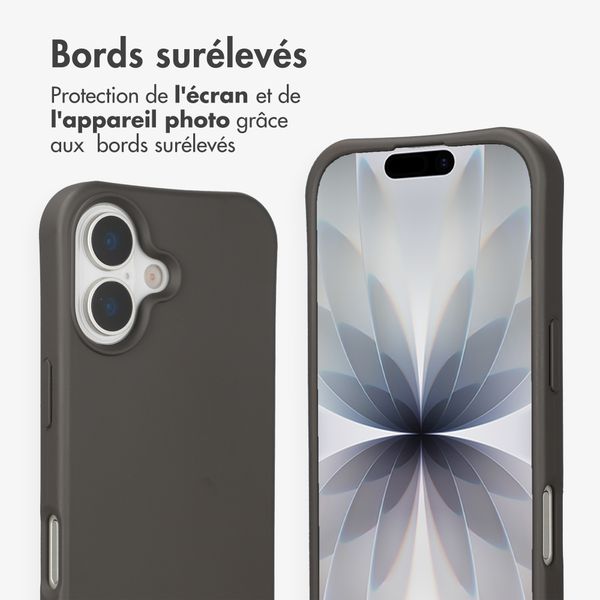 imoshion Coque arrière Color avec cordon amovible et MagSafe Apple iPhone 17 - Black Coffee