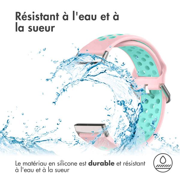 imoshion Bracelet sportif en silicone Fitbit Versa 4 / 3 / Sense (2) - Rose / Menthe verte