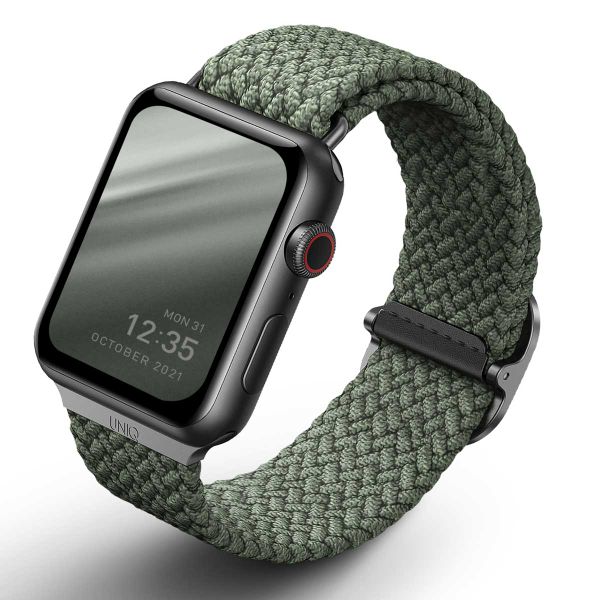 Uniq Bracelet tressé Aspen Apple Apple Watch Series 1 á 9 / SE (38/40/41 mm) | Series 10 (42 mm) - Vert Cyprès