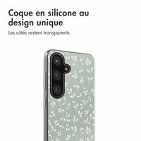 imoshion Coque design pour Samsung Galaxy S25 - Smoke Green Flowers