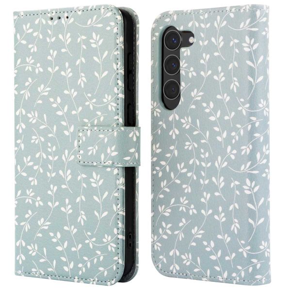 imoshion Étui de téléphone portefeuille Design Samsung Galaxy S23 - Smoke Green Flowers