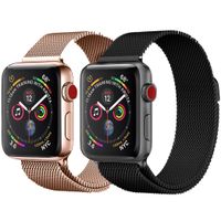 imoshion Multipack bracelet Milanais Apple Watch 1-7 / SE -38/40/41 mm - Noir / Rose Champagne
