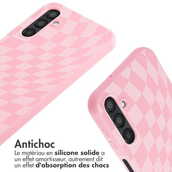 imoshion Coque design en silicone avec cordon Samsung Galaxy A25 (5G) - Retro Pink