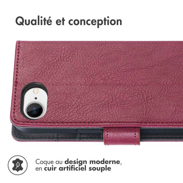 imoshion Étui de téléphone portefeuille Luxe iPhone SE 4 - Bordeaux