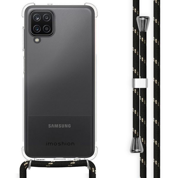 imoshion Coque avec cordon Samsung Galaxy A12 - Noir / Dorée