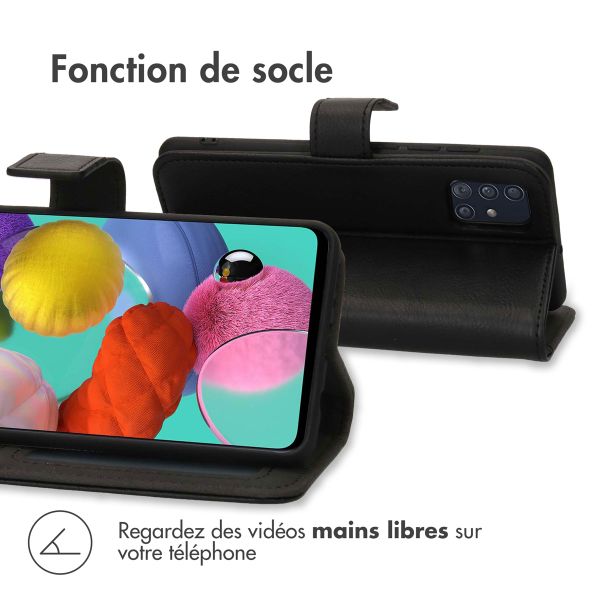 imoshion Étui de téléphone portefeuille Luxe Galaxy A51 - Noir