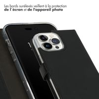 Selencia Étui de téléphone portefeuille en cuir véritable iPhone 14 Pro Max - Noir