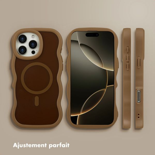 Selencia Coque arrière Wavy avec MagSafe Apple iPhone 16 Pro Max - Mocha Brown