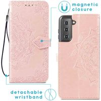 imoshion Etui de téléphone portefeuille Mandala Samsung Galaxy S22 - Rose Champagne