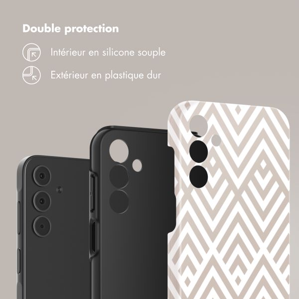 Selencia Coque arrière Vivid Tough Samsung Galaxy A15 - Beige Zigzag