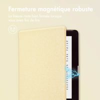 imoshion Étui de liseuse portefeuille Canvas Sleepcover Kobo Clara 2E / Tolino Shine 4 - Glitter Dorée