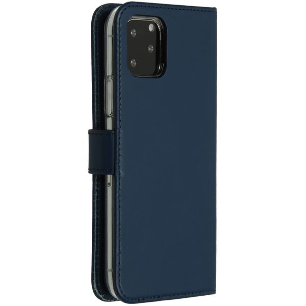 Selencia Étui de téléphone en cuir véritable Apple iPhone 11 Pro - Bleu
