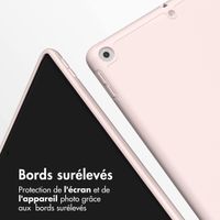 Accezz Coque tablette portefeuille Smart Silicone Apple iPad 9 (2021) 10.2 pouces / iPad 8 (2020) 10.2 pouces / iPad 7 (2019) 10.2 pouces - Rose