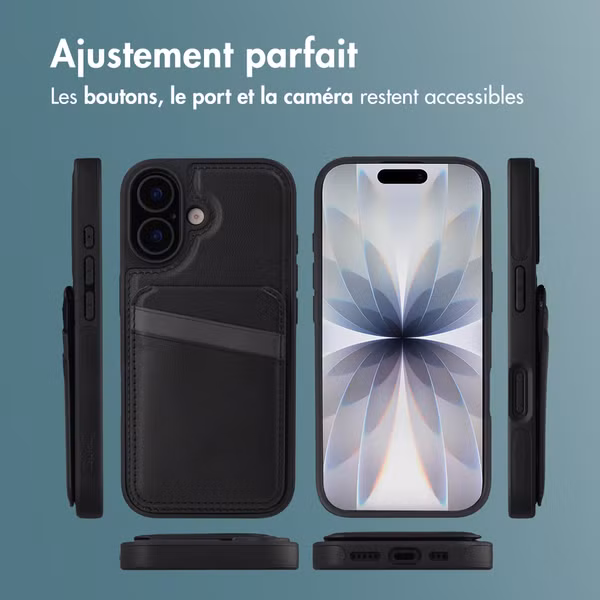 imoshion Coque arrière avec porte-cartes et support Apple iPhone 17 - Noir