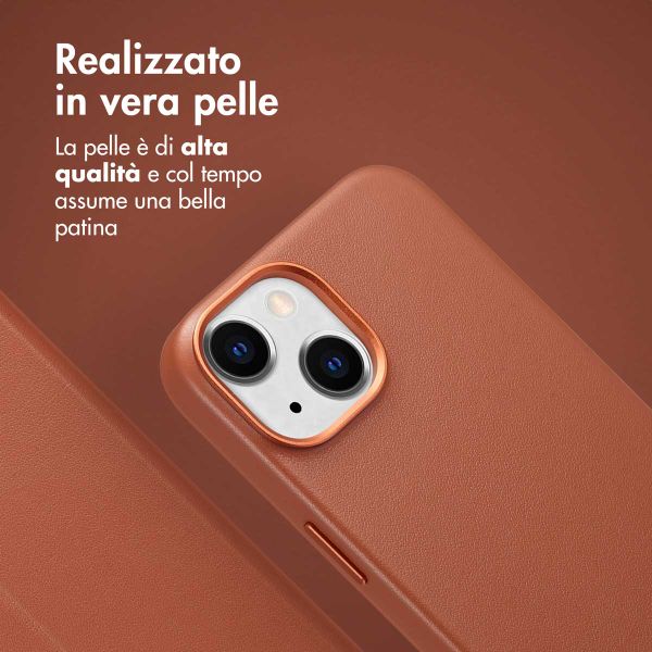 Accezz Étui de télephone portefeuille en cuir 2-en-1 avec MagSafe Apple iPhone 14 - Sienna Brown