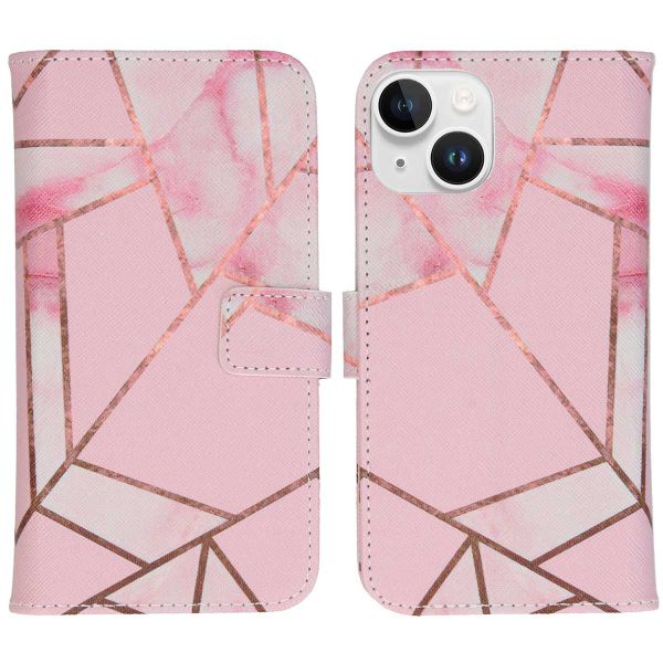 imoshion Design Softcase Bookcase iPhone 15 - Pink Graphic