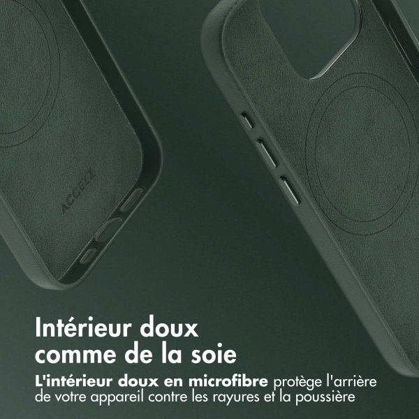 Accezz Coque arrière en cuir avec MagSafe Apple iPhone 15 Pro - Cedar Green