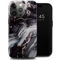 Selencia Coque arrière Vivid Tough iPhone 15 Pro Max - Chic Marble Black