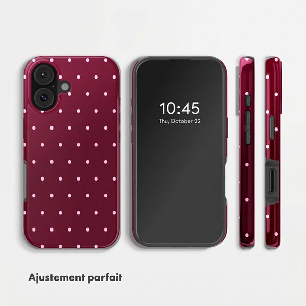 Selencia Coque arrière Vivid Apple iPhone 17 - Happy Dots Burgundy