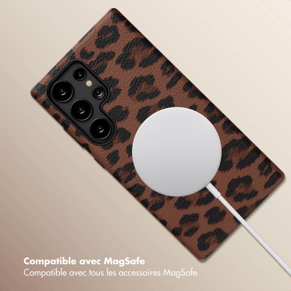 Selencia Coque Sabi imprimé panthère avec MagSafe Samsung Galaxy S24 Ultra - Mocha Brown