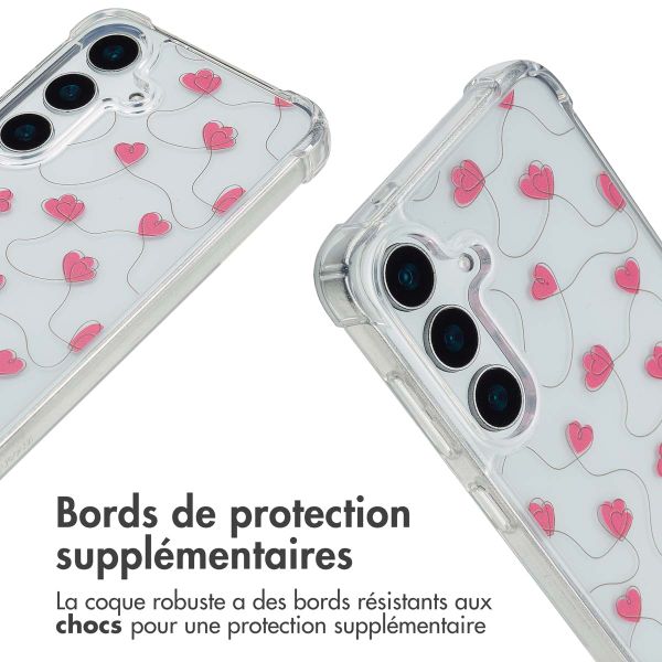 imoshion Coque Design avec cordon Samsung Galaxy S25 - Dusty Rose Connected Hearts