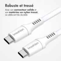 imoshion Câble tressé magnétique - USB-C vers USB-C - 1 mètre - Blanc