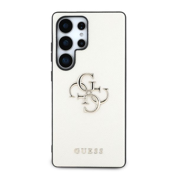 Guess Coque 4G Metal Logo Saffiano Samsung Galaxy S25 Ultra - Beige