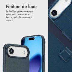 Accezz Étui de télephone portefeuille en cuir 2-en-1 avec MagSafe Apple iPhone Air - Nightfall Blue