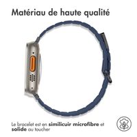 imoshion Bracelet en cuir magnétique Apple Watch Series 1-10 / SE / Ultra (2) - 42/44/45/46/49 mm - Bleu