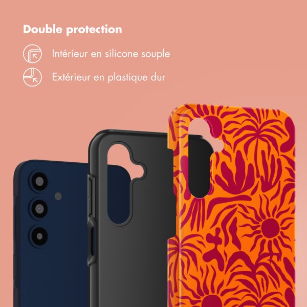 Selencia Coque arrière Vivid Tough Samsung Galaxy A16 - Tropical Vibes Apricot