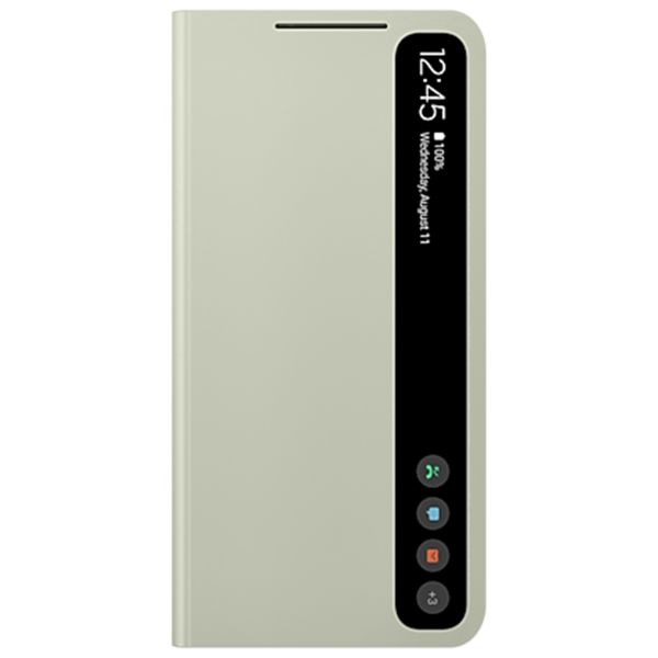 Samsung Original étui de téléphone portefeuille Clear View Samsung Galaxy S21 FE - Olive Green