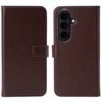 Selencia Étui portefeuille en cuir véritable Samsung Galaxy S26 - Marron