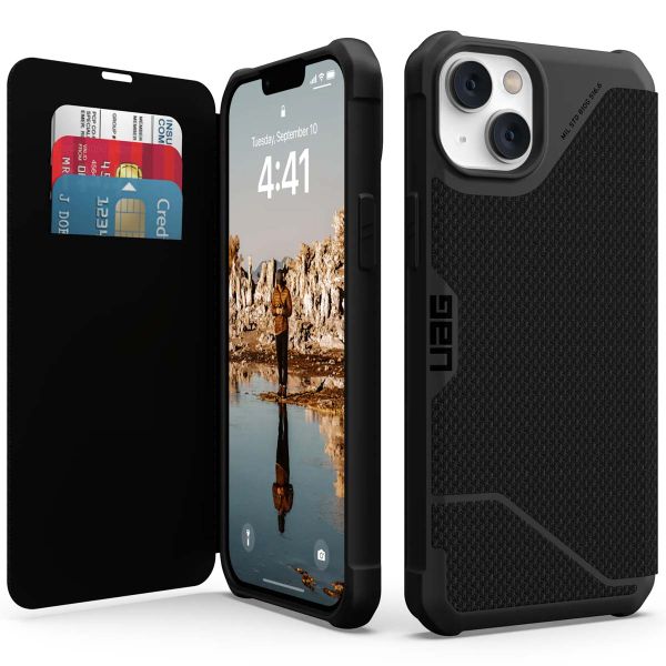 UAG Etui de téléphone portefeuille Metropolis iPhone 14 Plus - Kevlar Black