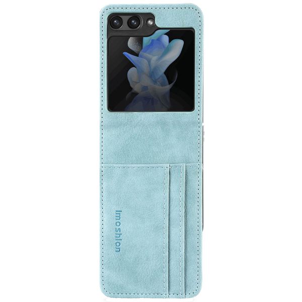 imoshion Étui de téléphone portefeuille Luxe Samsung Galaxy Z Flip 5 - Bleu clair