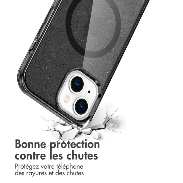 imoshion Coque Pailletée avec MagSafe Apple iPhone 15 - Glitter Noir