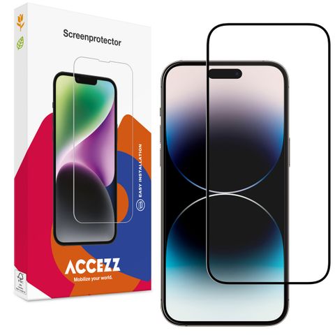 Accezz Protection d'écran en verre trempé Full Cover Apple iPhone 14 Pro / 15 / 16
